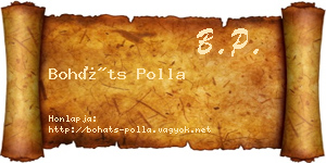Boháts Polla névjegykártya